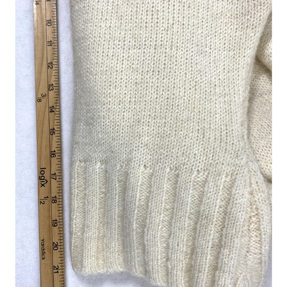 Tangents Mohair Blend Cardigan Sweater Womens XL Beige Collared Long Sleeve - Picture 8 of 8